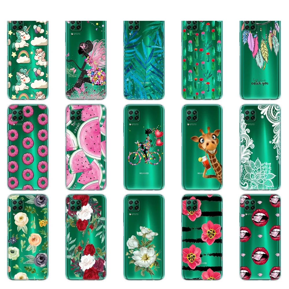 For Huawei P40 Lite Case 4G 5G Soft Transparent TPU Silicon Phone Cover For Huawei P40 Lite E P40Lite Bumper Coque Back covers