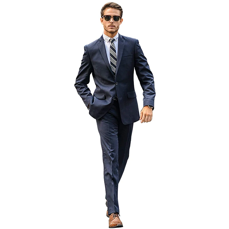 

Men's 2 Piece Classic Slim Fit Suits Formal Office Business 2 Button Jacket and Pants Sets Groom Wedding Party Casual Blazer