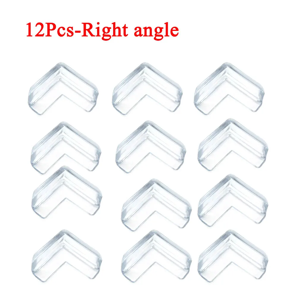 12Pcs-Right angle Детский безопасный уголок для ребенка угловая Защита Детские Силиконовые накладка на углы защита головы антиколлизия угловая - Цвет: 12Pcs-Right angle