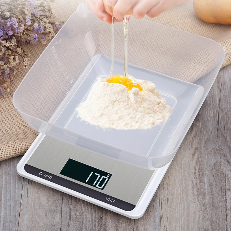 

Электронные весы шкала из нержавеющей стали, серебристые цифровые измерительные инструменты, светодиодный дисплей, кухонные весы, 5 кг 10 кг