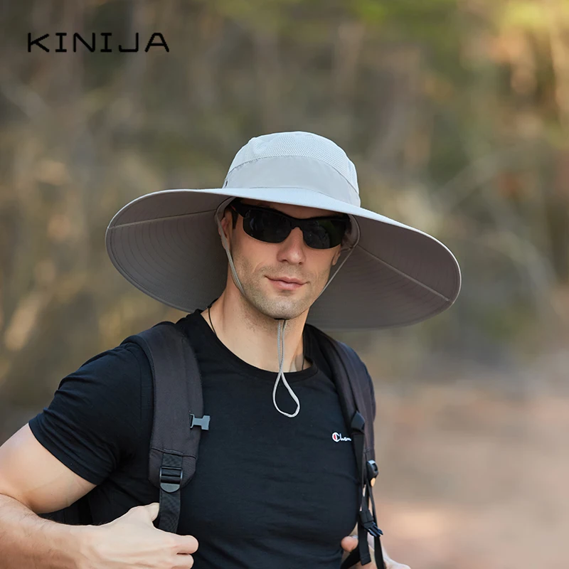 Большая шляпа от солнца с полями Панама быстросохнущая УФ для рыбалки летняя мужская новая уличная