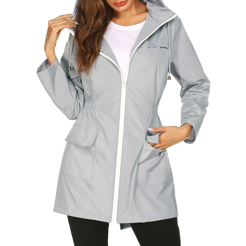 style2-grey Осенняя ветровка на молнии для женщин, ветрозащитная куртка для спорта на открытом воздухе, походные куртки, Женская куртка, ветрозащитное пальто для кемпинга размера плюс - Цвет: style2-grey