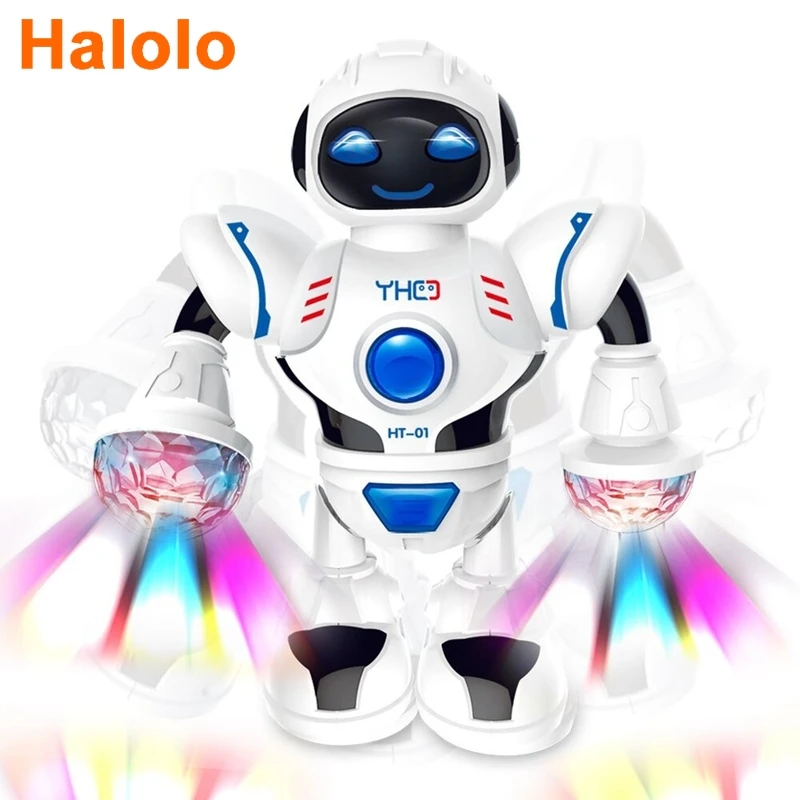 Миниатюрный радиоуправляемый робот Halolo с подсветкой танцующая музыка