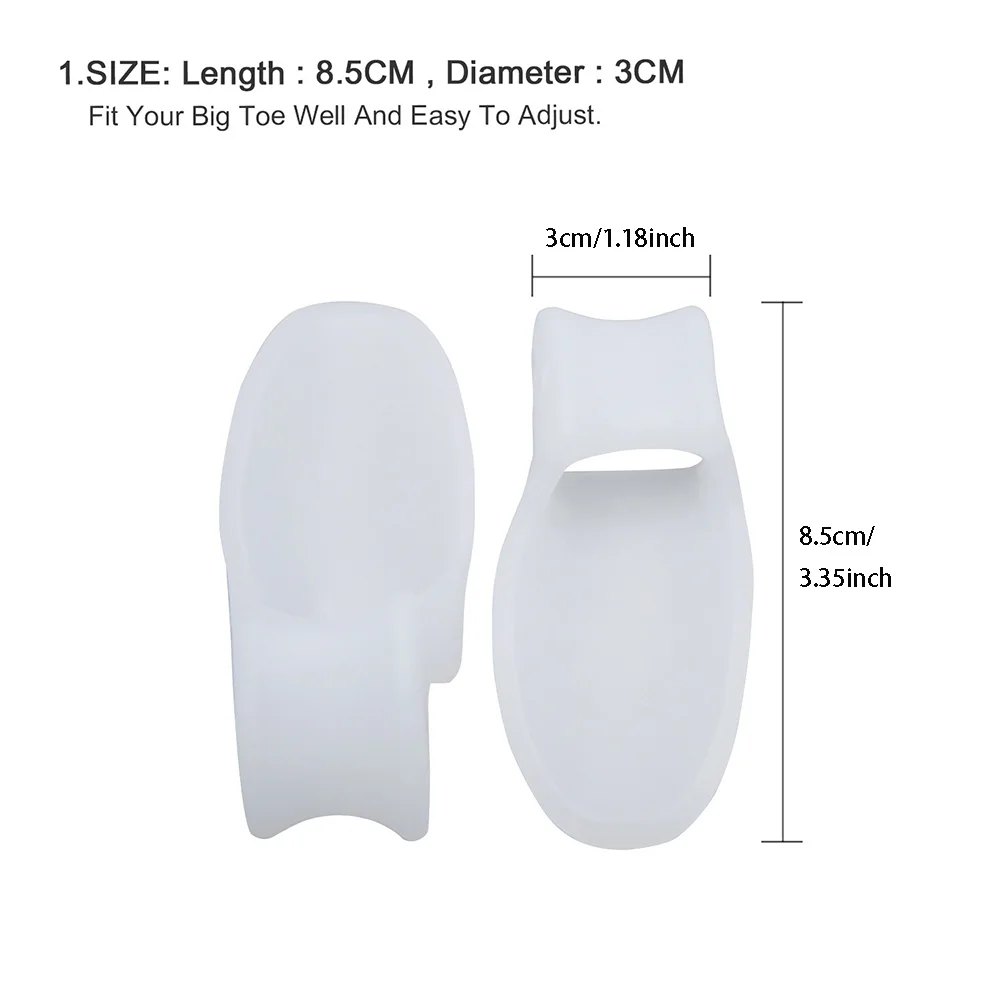 

1pair Big Toe Straightener Thumb Valgus Protector Soft Silicone Gel Foot Fingers Protector Overlapping Relief Pain Corrector