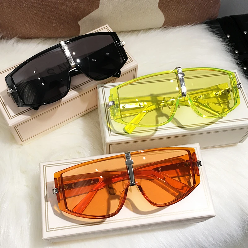 

2021 New Women Oversize Rimless Sunglasses Vintage Men Fashion Brand Designer Square Sun Glasses UV400 Gafas De Sol Eyewear