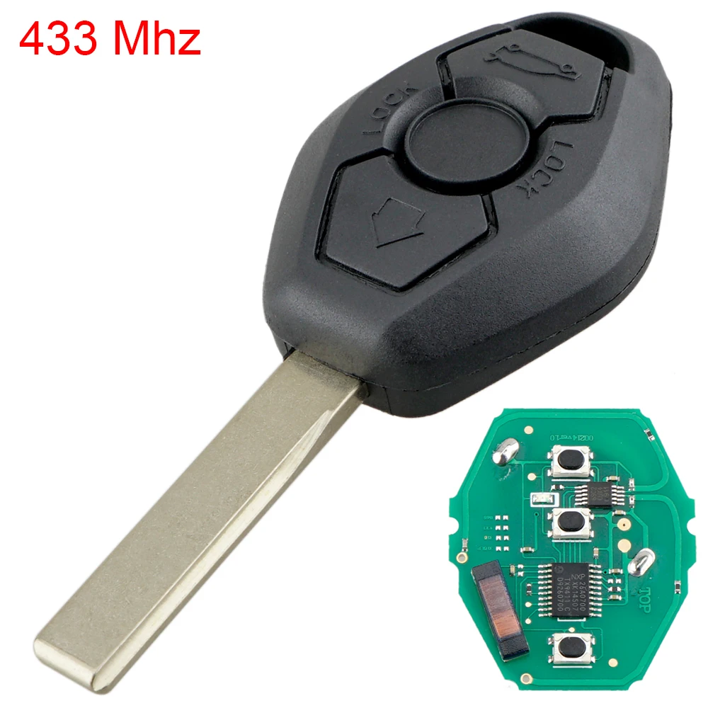 

3 Buttons 433MHz Remote Smart Key Replacement with ID7944 ID46 Chip Fit for BMW CAS2 5 series E46 E60 E83 E53 E36 E38