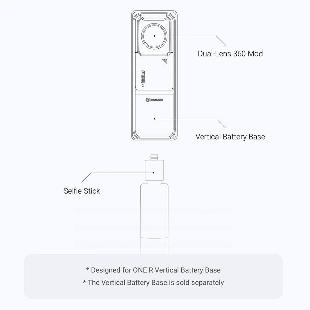 Insta360 ONER Vertical Battery Base &amp Bumper Case Action Camera Accessories Fall protetion for Waterproof Sport Cam | Электроника