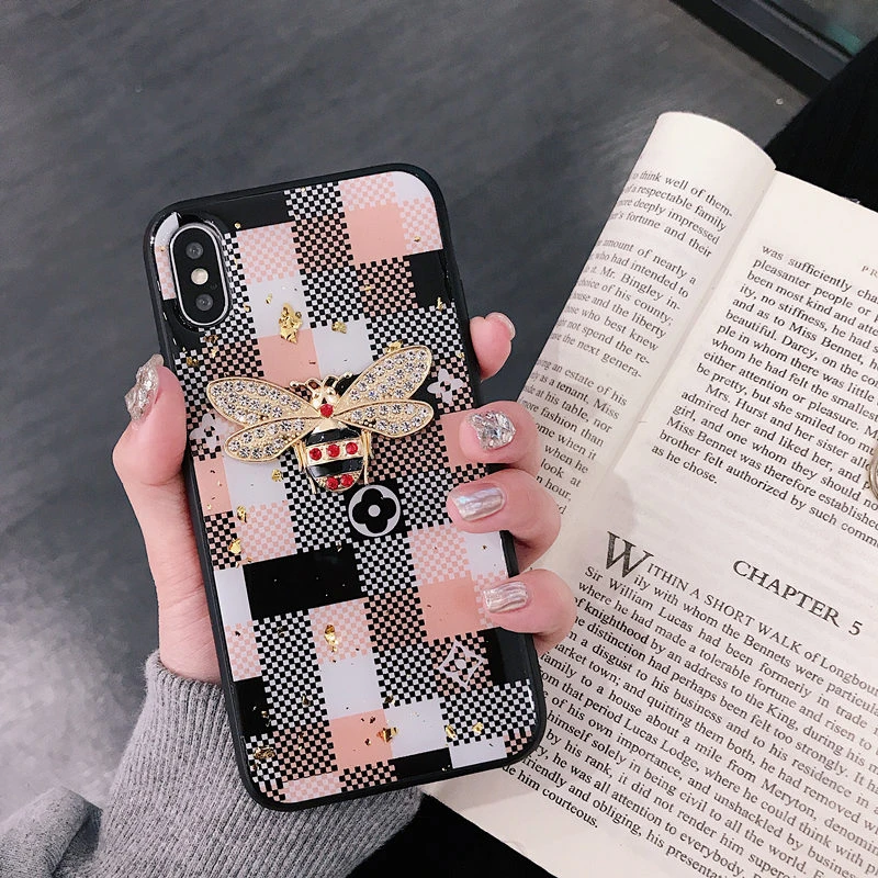 VOZRO роскошный 3D Блестящий пчелиный чехол для телефона для iPhone 7 8 Plus X XR XS Max клей анти-осень для iPhone 11 Pro Max чехол - Цвет: L V
