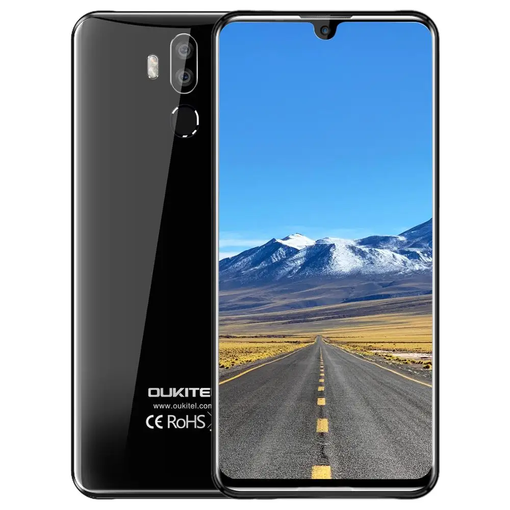 Oukitel K9 7,1" Android 9,0 MTK6757 Восьмиядерный 2,3 ГГц смартфон с отпечатком пальца 6000 мАч 1080*2244 16MP+ 2MP/8MP мобильный телефон - Цвет: black