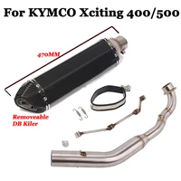 motorcycle exhaust modified motorbike escape db killer stainless steel front link pipe with db killer for kymco xciting 400 500