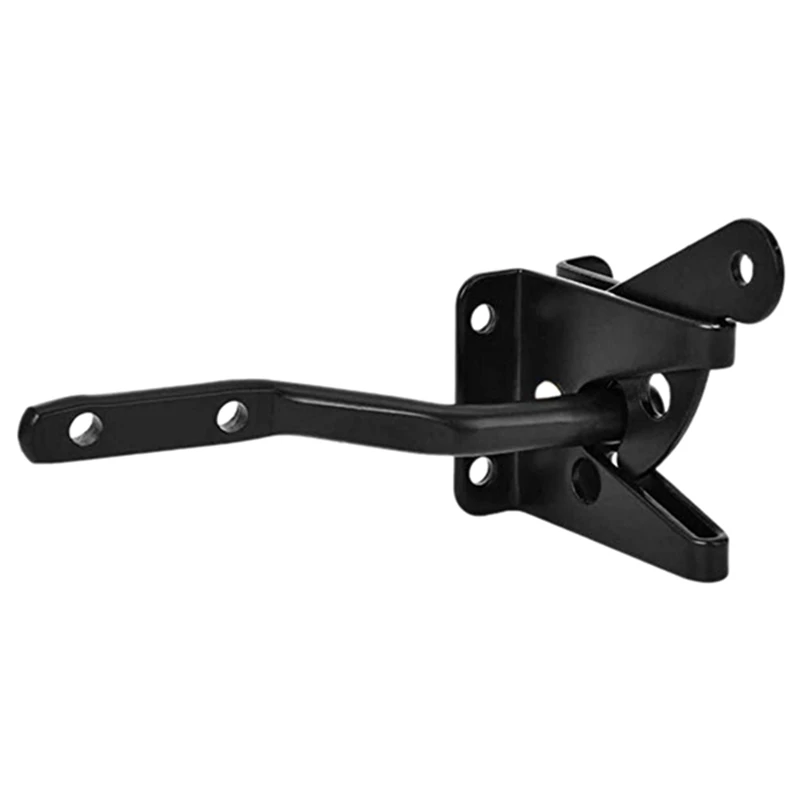 2Pcs Self Locking Gate Latch Automatic Gravity Lever Fence Lock for Wood Door Latches Steel Black Promotion | Строительство и