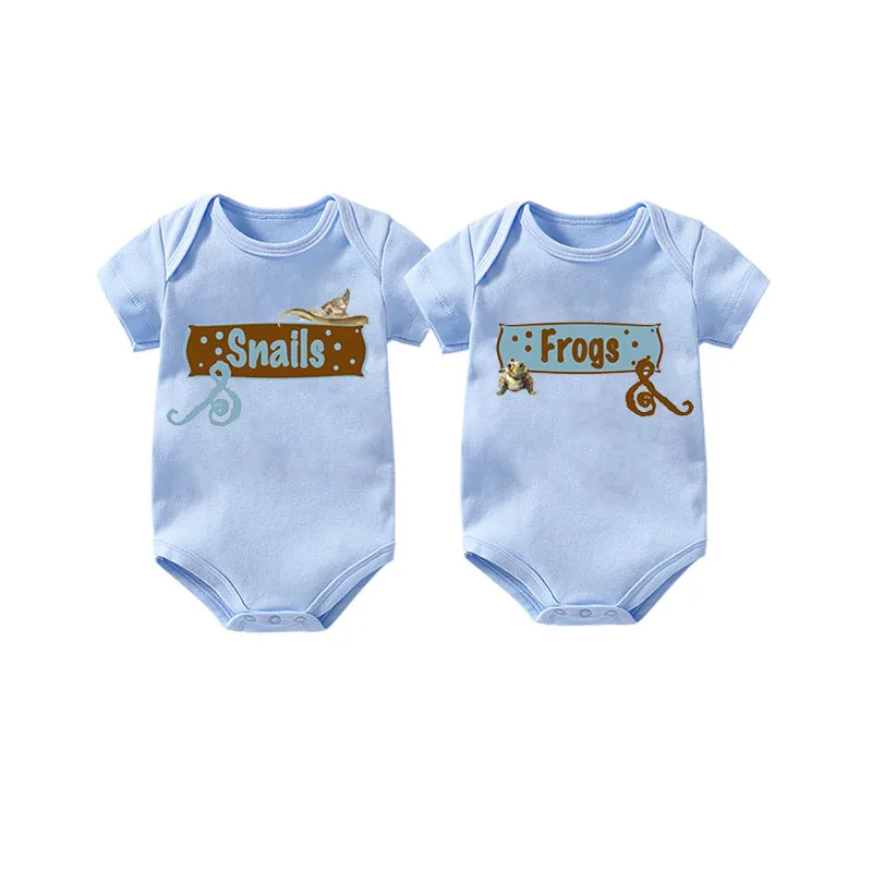 Culbutomind Детский боди для близнецов от Mumsy Милые Забавные лягушки улитки отличный