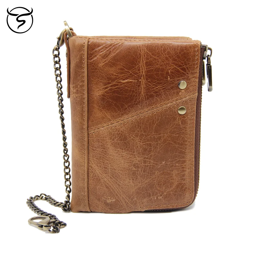 Мужской кошелек из натуральной кожи дизайнерский с отделением для монет тонкий