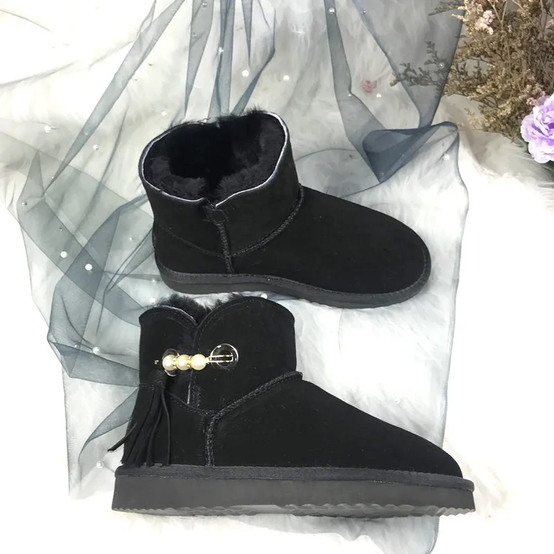 JAYX 2020 теплые женские зимние ботинки из коровьей кожи ботильоны натуральной 100%