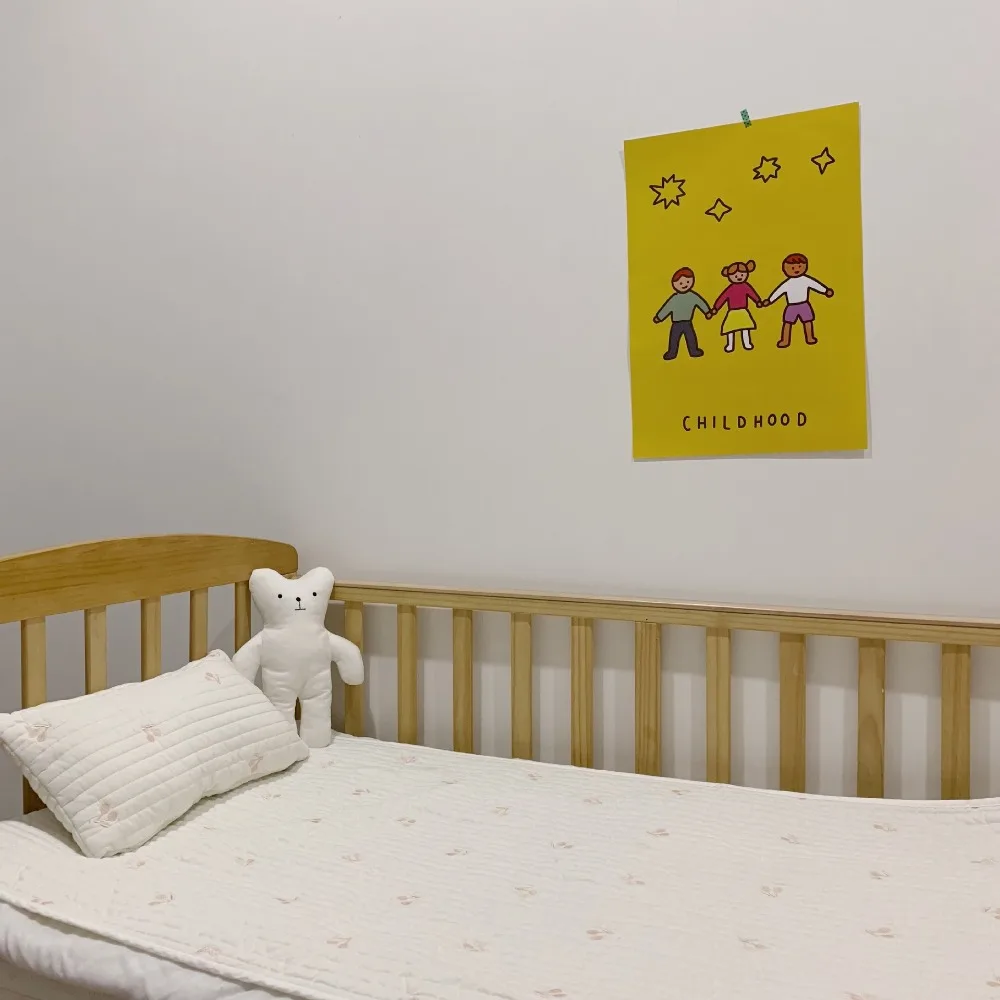 Корейское детское одеяло Комплект постельного белья хлопок вишневая вышивка