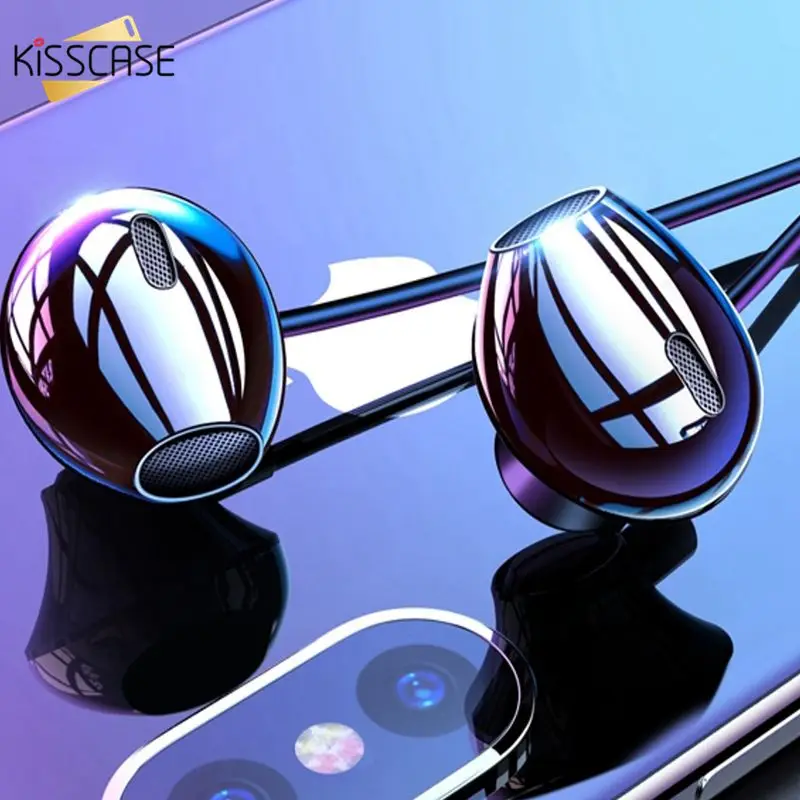 KISSCASE Wired Earphone For Phone iPhone Xiaomi mi Samsung Huawei Headset In-Ear With Mic In Ear Buds Earbuds Earpiece | Электроника