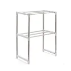 Практичный дизайн, Многофункциональный кухонный стеллаж из нержавеющей стали, телескопическая стойка для микроволновой печи