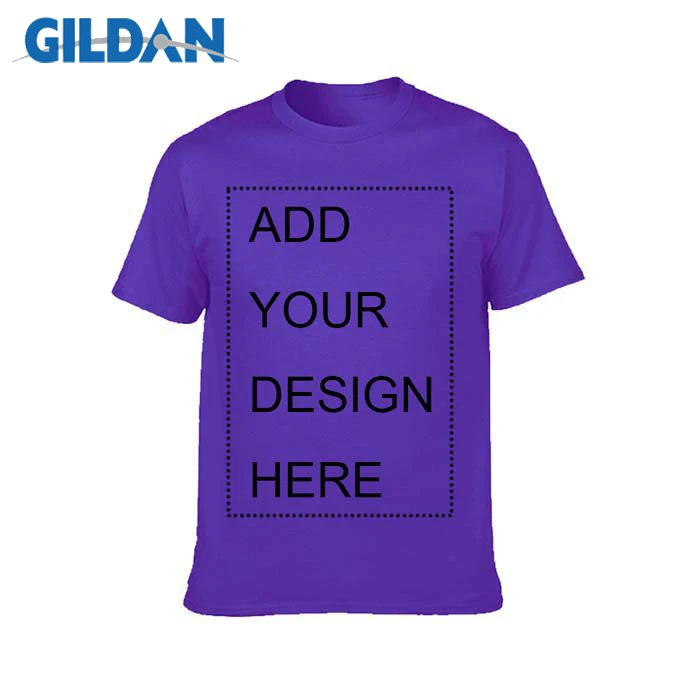 Purple GILDAN бренд индивидуальные мужские футболки печать ваш собственный дизайн Высококачественная дышащая хлопковая футболка для мужчин плюс размер XS-3XL - Цвет: Purple