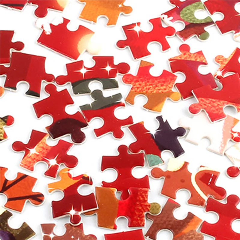 1000 шт рождественские Пазлы вечерние для детей милые щенки Санта Клауса картонные