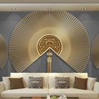Настенные обои на заказ в китайском стиле, красивые рельефные 3D-обои с золотыми линиями, самоклеящиеся Стикеры для гостиной, телевизора, кабинета