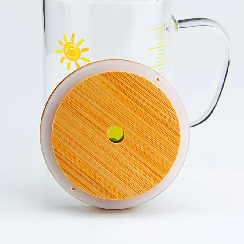 350ml Cartoon Straw Mug Glass Scale Cup Children's Milk Breakfast Mugs with Handle Lid Cute dinosaur cold drink glass - купить по