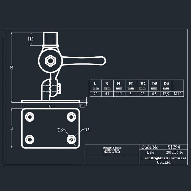 

For Boat Marine 316 Stainless Steel Marine VHF Antenna Dual Axis Adjustable Base Mount Aerials Antenna Base Stand