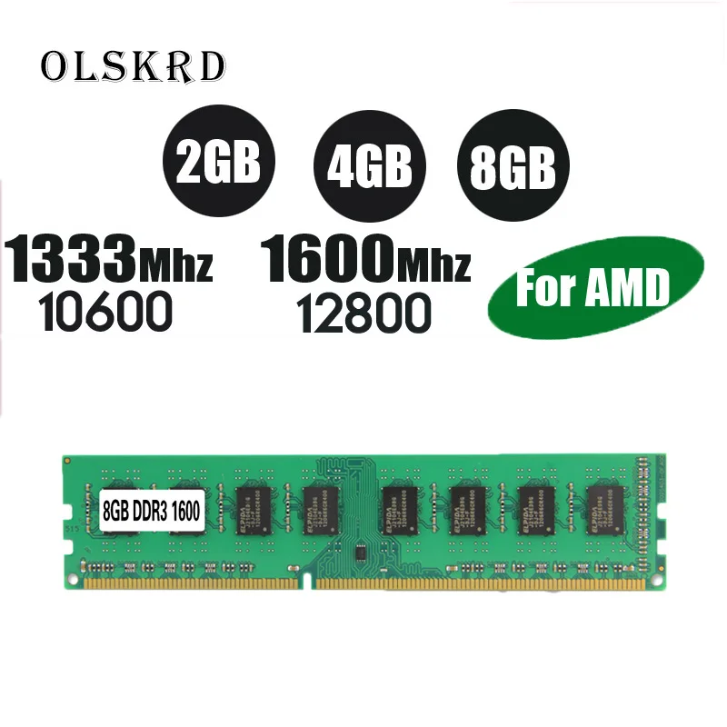 Оперативная память Olskrd DDR3 4 ГБ 8 2 Гб 1333 МГц 1600 контактов 1 5 в Новый DIMM PC3 10600 12800 для