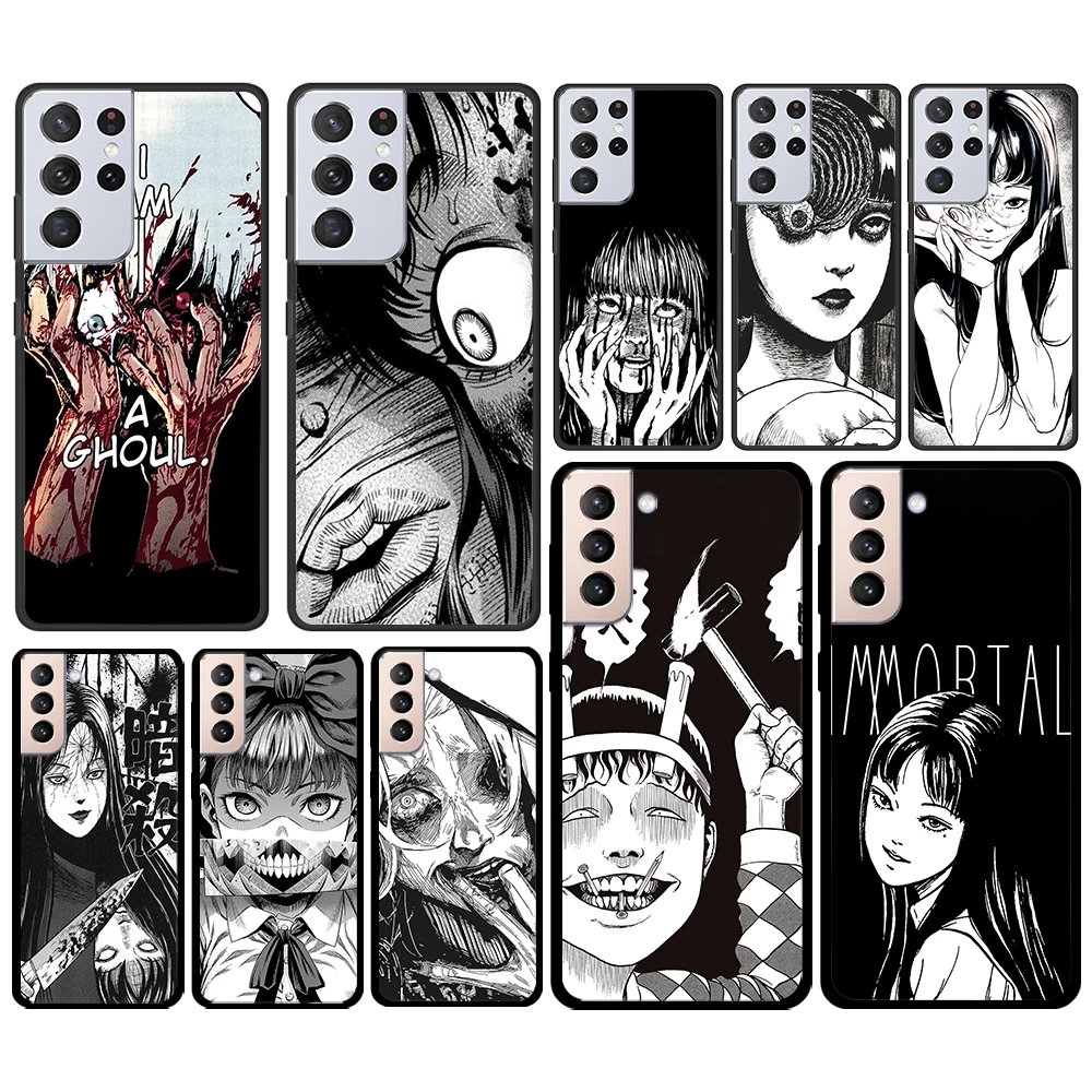 

Junji Ito Terror Horror Anime for Samsung Galaxy S21 S20 FE Ultra Plus S10 S9 S8 S7 S6 Edge 5G Silicone Black Soft Phone Case