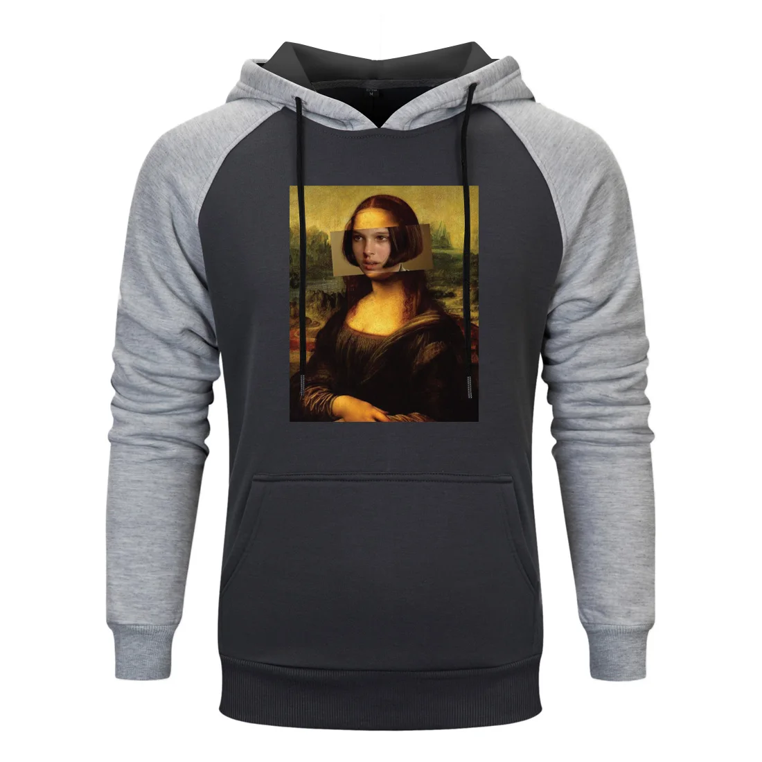 Зима 2019 Новинка худи Забавный принт Мона Лиза толстовка с капюшоном мужская хип