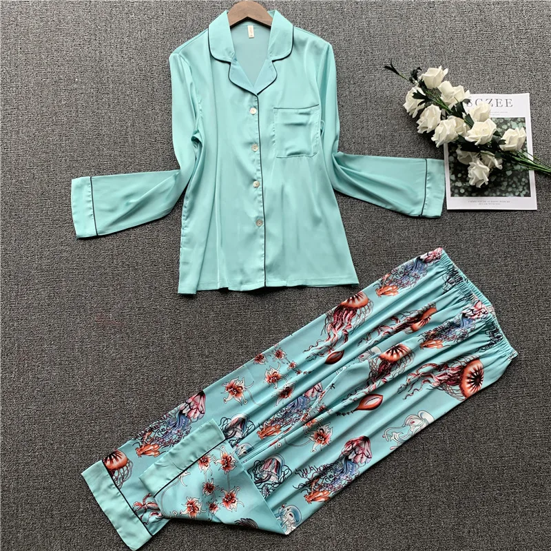 Атласные женские пижамные комплекты полосатая рубашка с коротким рукавом