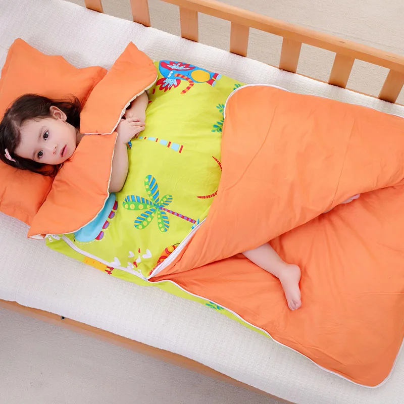 

Детский спальный мешок, сохраняющий тепло, из чистого хлопка, одеяло с защитой от ударов, для школы, кондиционер для сна