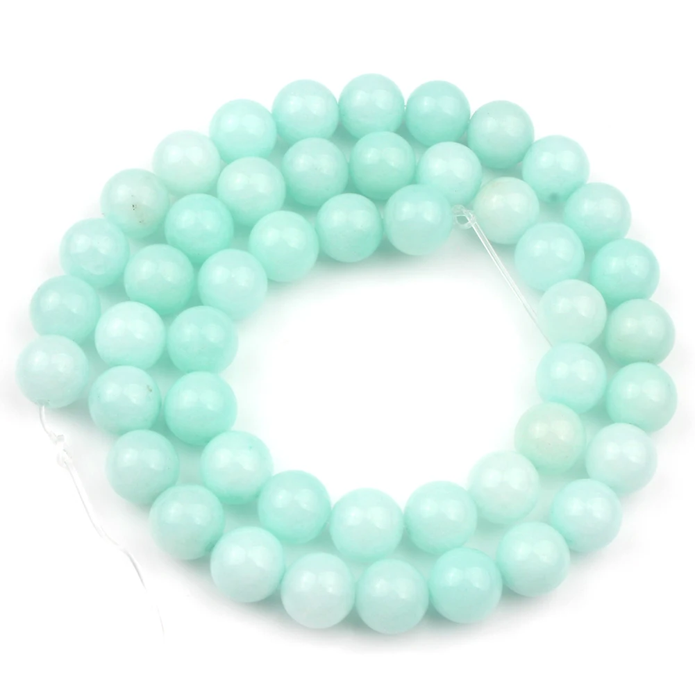 Natural Blue Round Amazonite Beads Fine Loose Stone For DIY Making Bracelet Necklace Jewelry 15&quot Pick Size 4/6/8/10/12mm | Украшения и