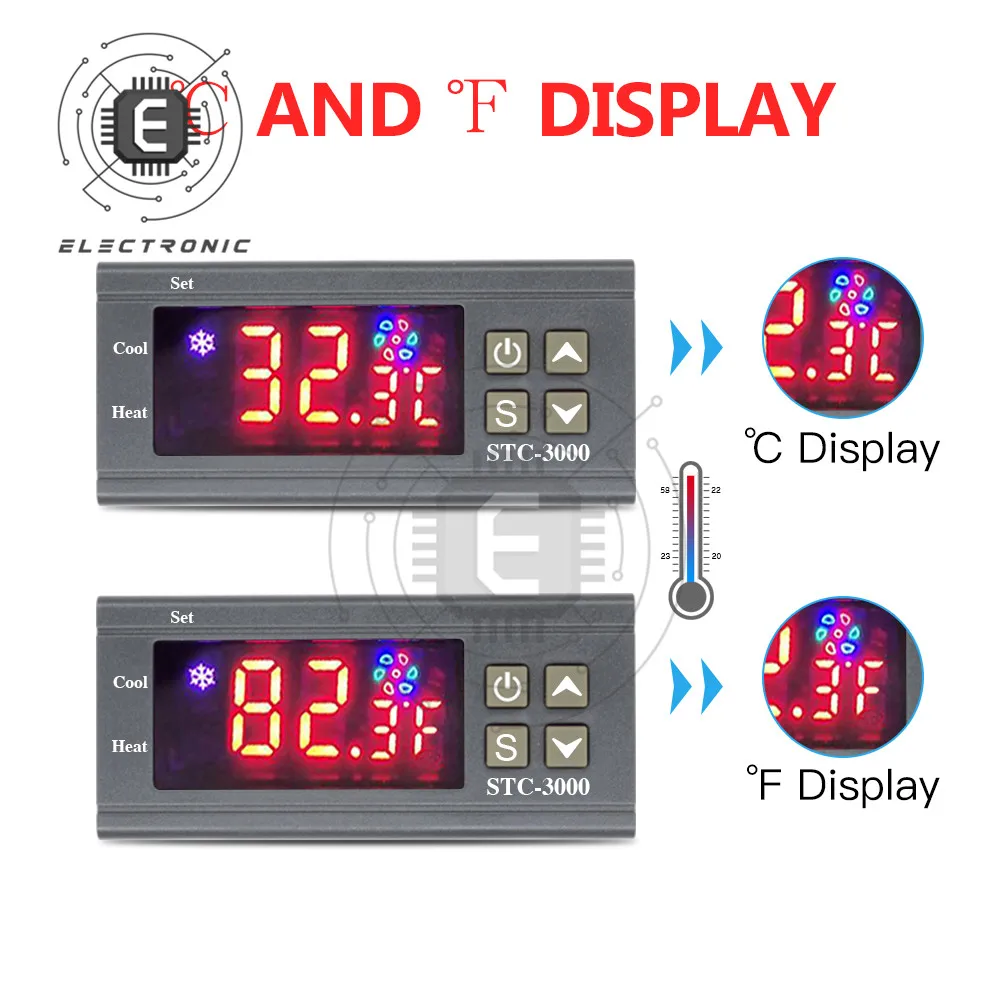 STC-3000 Высокоточный цифровой термостат для контроллер температуры инкубатора