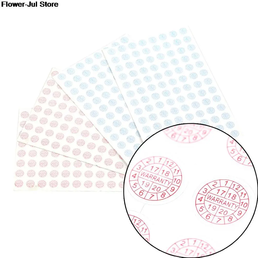 

208pcs Warranty Sticker Security Seal Sticker 2018 2019 2020 Year Round Size 10*10mm Red Blue Color Fragile Label