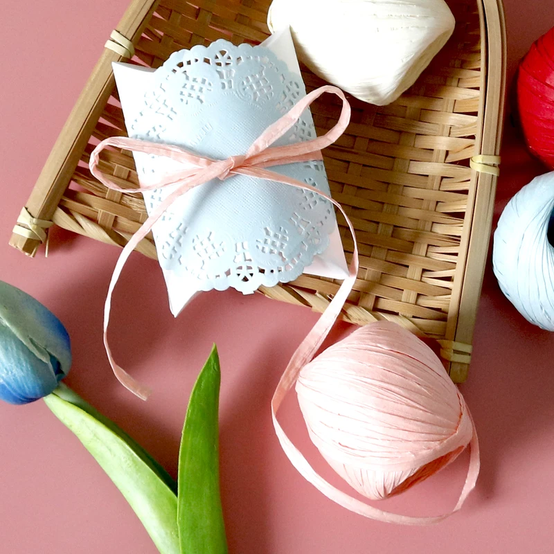 Многоцветная пряжа рафии Радужный цвет бумажный шнур веревка для упаковки