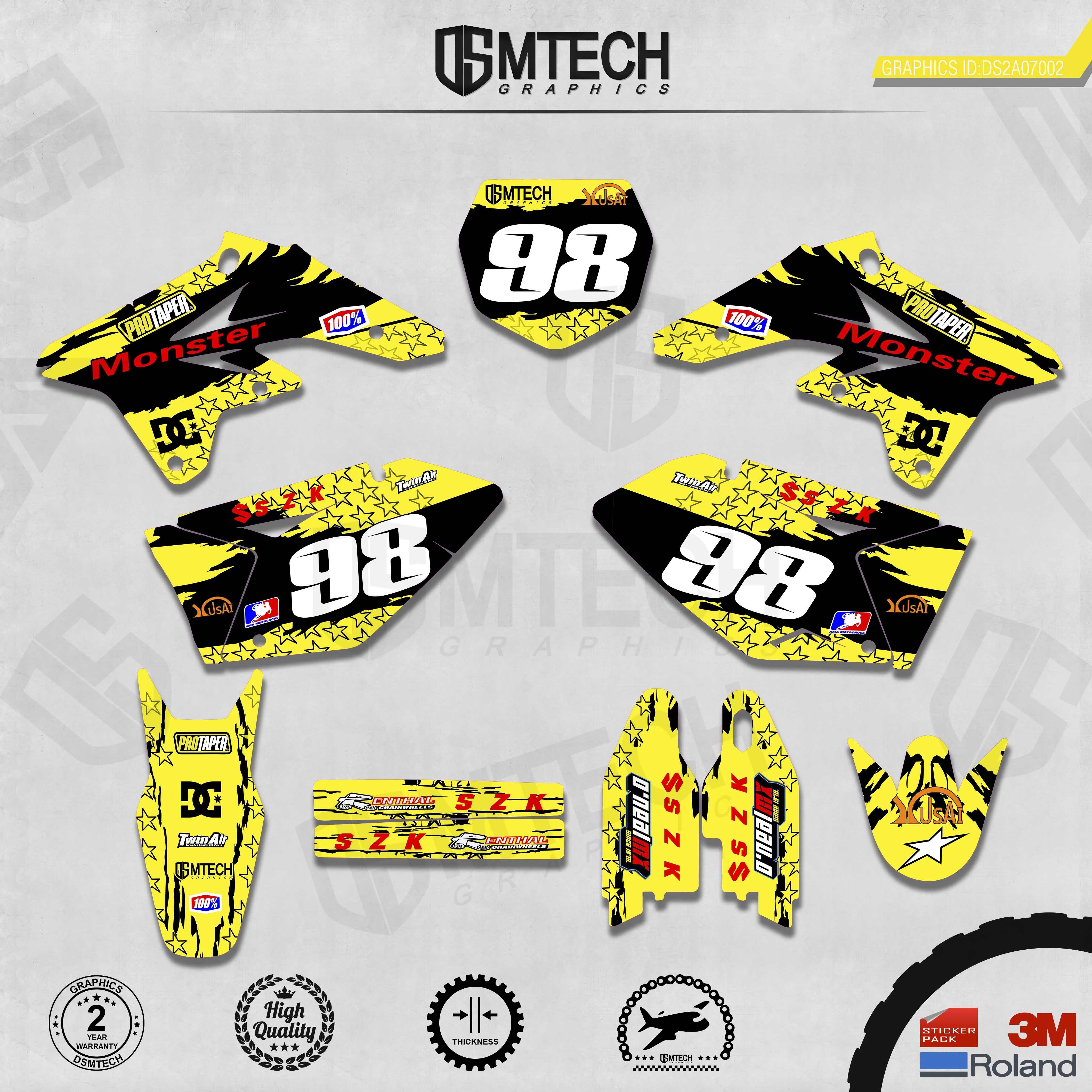 DSMTECH Customized Team Graphics Backgrounds Decals 3M Custom Stickers For 2007-2009 RMZ250  002
