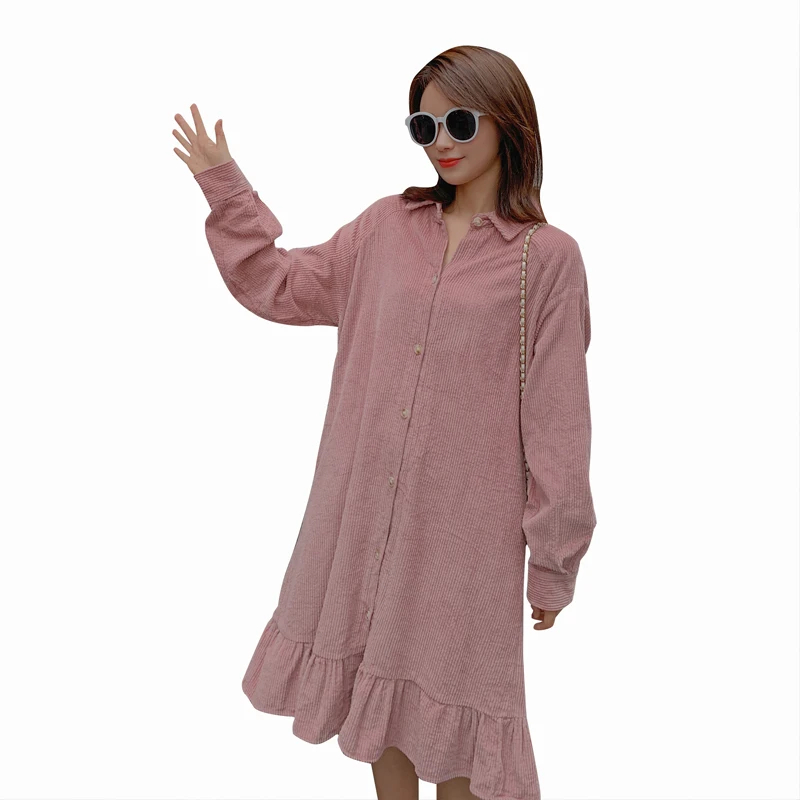 Осеннее платье для беременных женщин кормления грудью размера плюс с отложным