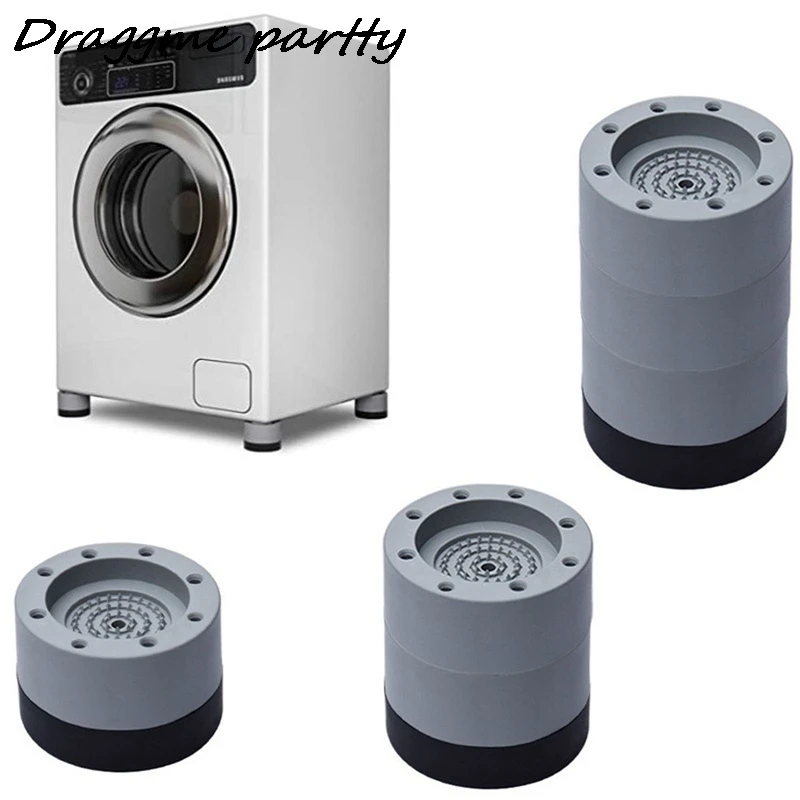 

4pcs Round Washing Machine Universal Shockproof Foot Pad Rubber Mat Air Conditioner Refrigerator Base Fixed Non-slip Foot Pad