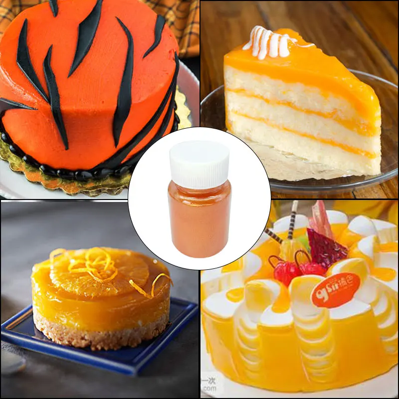 15g Edible Gold Powder Mousse Cake Fondant Macaron Chocolate Decoration Glitter Orange Pearl Baking Color Dust | Дом и сад
