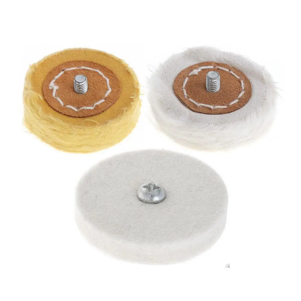 2-Дюймовая Т-образная белая шерстяная желтая ткань для полировки колеса