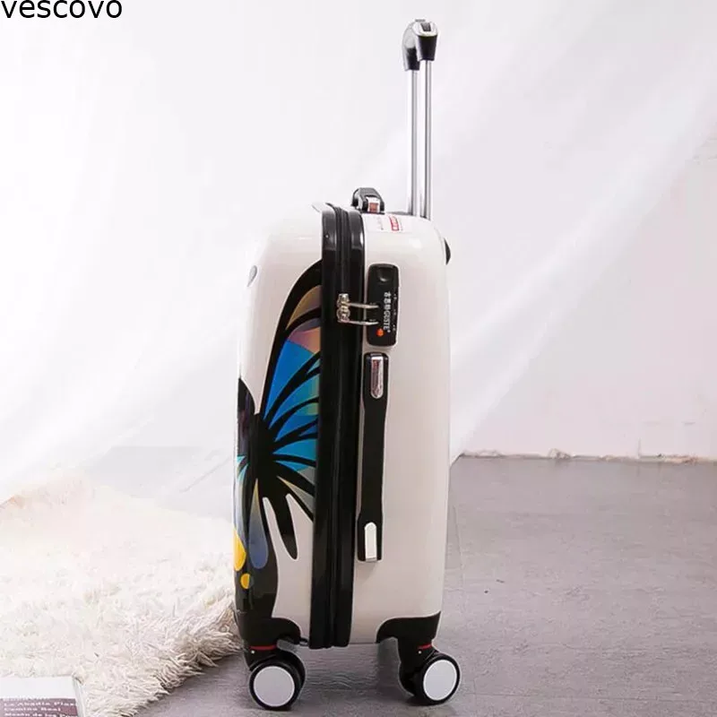 Весково 20 &quot24 дюйма бабочка прокатки Чемодан комплект Для женщин масштабных