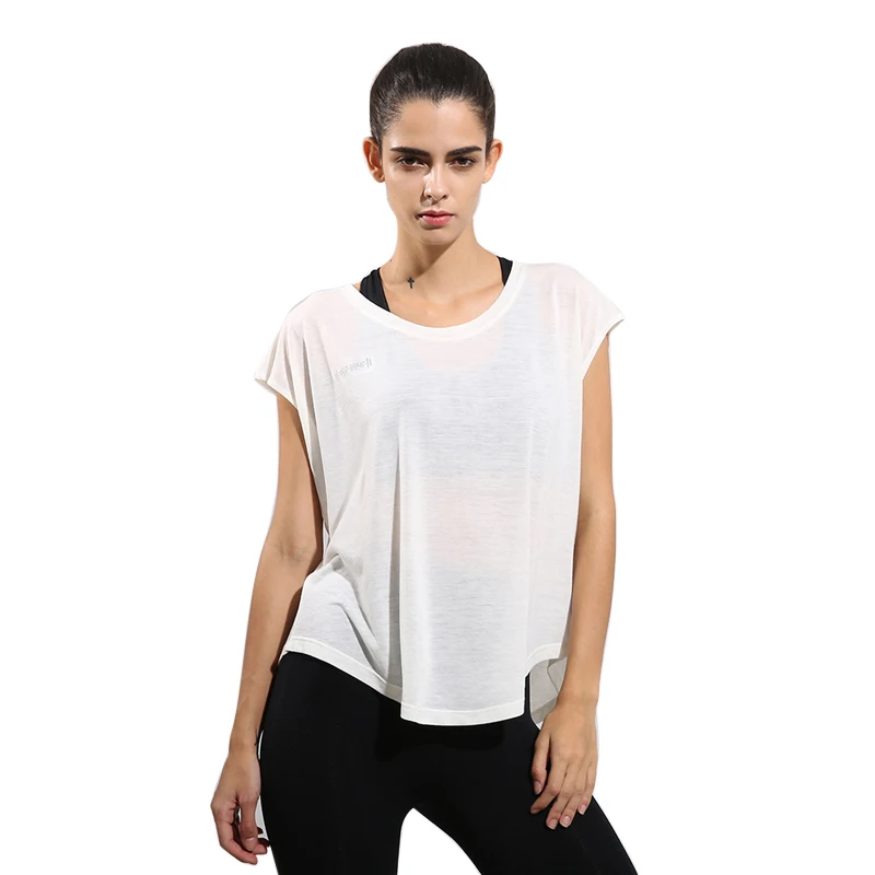 StyleA-white0 LOOZYKIT, быстросохнущая футболка, женские свободные футболки, одноцветные мягкие спортивные топы, женские топы для йоги, женские шорты с рукавом, рубашки для йоги, дышащие - Цвет: StyleA-white0