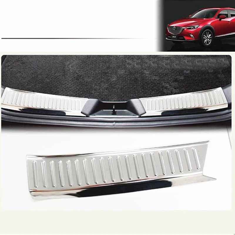 

SUS304 stainless steel Rear Luggage Scuff Trim Car Styling Protection Accessories For MAZDA CX-3 2015-2017