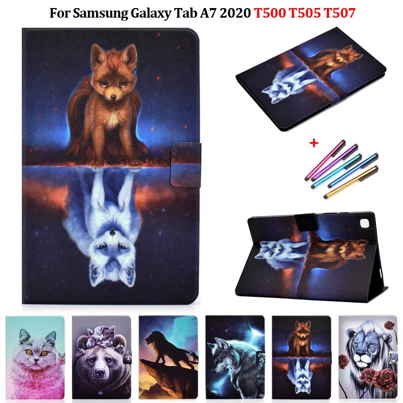 

Модный чехол с изображением волка лисы животных для планшета Samsung Galaxy Tab A7 2020 Тонкий чехол для Samsung Galaxy Tab A7 sm t500 t505 чехол