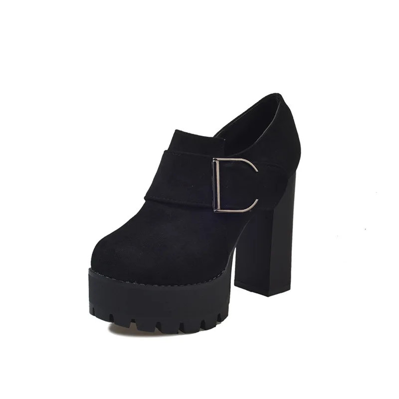 

Super high heels women's heel 12cm thick bottom waterproof platform sexy side zipper black square button round head summer boots