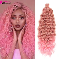 18 24 inch ocean wave crochet braid hair hawaii afro curls natural synthetic braiding hair extensions pink 613 hair expo city