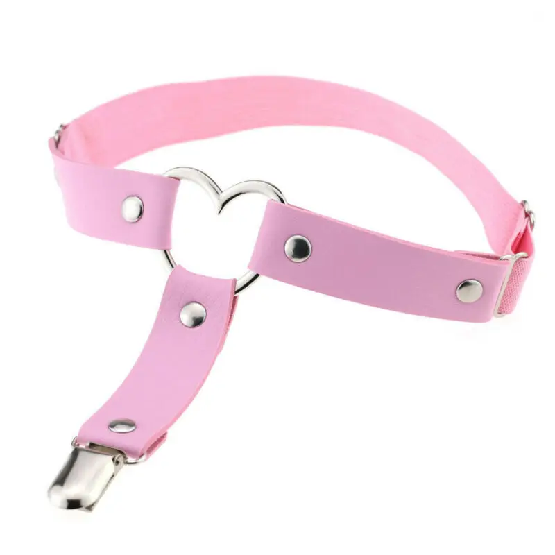 

Garter Belt Sexy Elastic Women Strap Body Harness Belt PU Leather Heart Leg Thigh Suspenders US