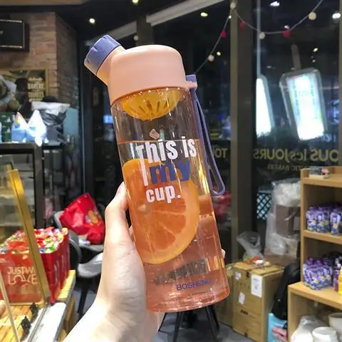 

Simple Nordic personality large capacity plastic cup men's and women's simple trend portable anti falling cup outdoor sports
