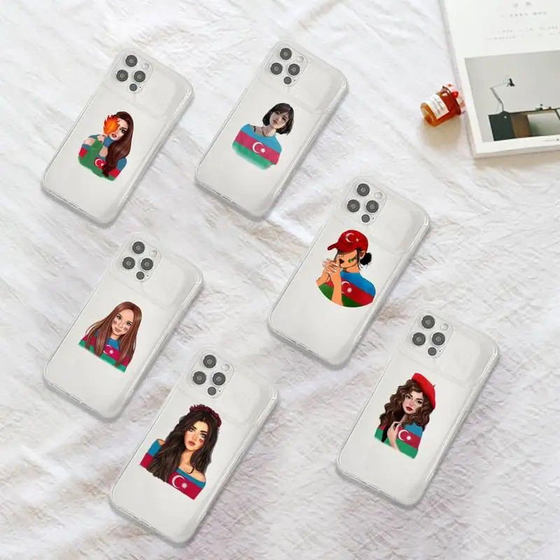 

Azerbaijan buta flag girl Phone Case Transparent for iPhone 7 8 11 12 se 2020 mini pro X XS XR MAX Plus