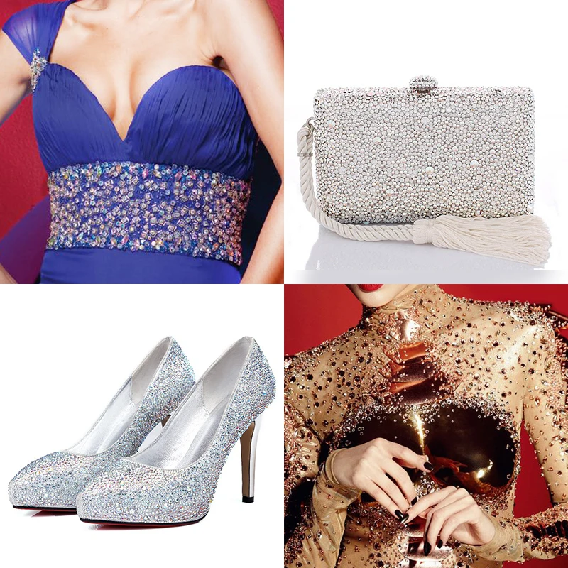 

Jonquil 8 big +8 small Iron On Strass Hotfix Rhinestone Hot-Fix Glass Stones Crystals Wedding Accessories for Shoes Dance